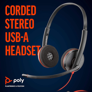 Poly Blackwire 3220 Bedrade stereoheadset USB Ruisonderdrukking 130 mm boommicrofoon Dynamische EQ Hi-Fi SoundGuard Windows Mac Office - Product Image 2