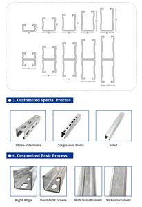 Canal de Acero Galvanizado en Caliente con Ranuras, Longitud Personalizada para Soporte de Bandejas de Cables - Product Image 3