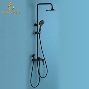 Черный латунный душевой набор с биде распылителем душевой системы - Product Image 3