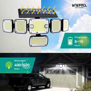 Lámpara Solar de Pared de 366 LED con 6 Cabezales, Impermeable para Exteriores, con Sensor de Movimiento, para Jardín, Garaje, Patio, Iluminación de Seguridad LED - Product Image 2