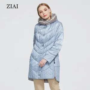 Jaqueta feminina inverno, casaco fino plus size céu azul elegante tecido liso tecido clássico quente casaco feminino