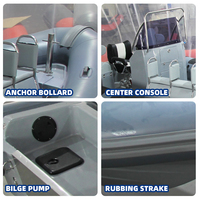 Bateau semi-rigide certifié CE de 23 pieds avec coque en Hypalon/PVC et fibre de verre RIB700 haute vitesse pour les loisirs en famille et la pêche