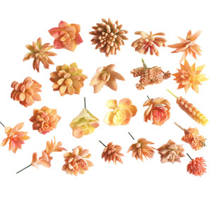 Teste di <span class=keywords><strong>Fiori</strong></span> in Plastica Floccata Serie Gialla, Accessori Creativi per Piante <span class=keywords><strong>Succulente</strong></span>, Decorazioni per Pareti e Casa - Product Image 1