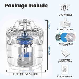 Fontaine à eau pour chat avec filtre circulant, distributeur automatique rond pour chats et chiens, 180x180x162mm, détachable - Product Image 3
