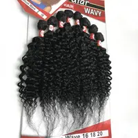 Natürliche schwarze Farbe Anzug Paket Kinky Curl Animal Mixed Synthetic Hair Weave für schwarze Frau 20 Zoll Optimum Wave 8St