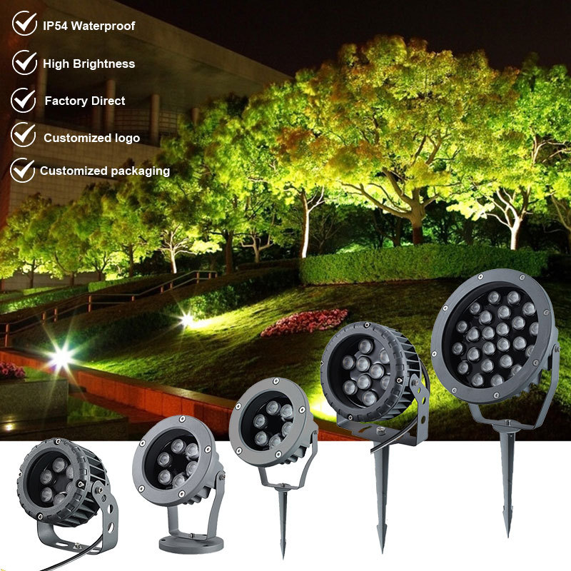 Outdoor Aluminum LED Garden Lights DC IP54 Waterproof 110V 220V 6-48W Park & Building 3000K 4000K 6500K