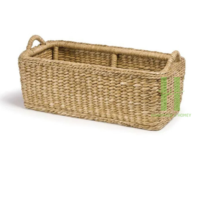 Cesta de Almacenamiento Rectangular Verde Natural, Ecológica, Hecha a Mano en Vietnam, de Mimbre, Moderna y Personalizable, con Capacidad de 3-6L, HNH Craft - Product Image 5