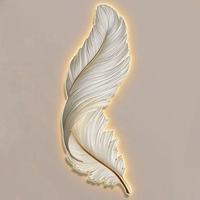 Applique murale moderne créative en plumes Applique murale LED de luxe d'intérieur pour le fond du salon Appliques murales décoratives