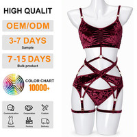 OEM Ensemble de fitness sexy en velours pour femme, soutien-gorge, tenue de danse exotique, tenue de strip-teaseuse, ensemble de yoga sexy, ensemble de danse fitness pour pole dance