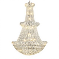 Lustre en cristal K9 de luxe sur mesure, luminaire suspendu doré, grand luminaire suspendu pour hall, villa, hôtel, salle à manger