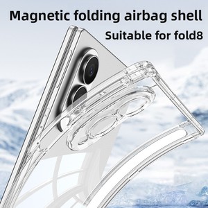Coque transparente avec charnière entièrement enveloppée, support magnétique rotatif, airbag anti-chute, compatible avec l'étui de téléphone Samsung ZFold8 - Product Image 5