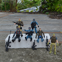 Ensemble de soldats de l'armée en plastique 6 en 1, sac de jouets militaires soldat avec arme