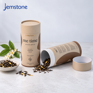 Tube en papier biodégradable imprimé sur mesure pour le stockage de thé de qualité supérieure, conteneur cylindrique en carton kraft de qualité alimentaire, emballage cadeau - Product Image 2