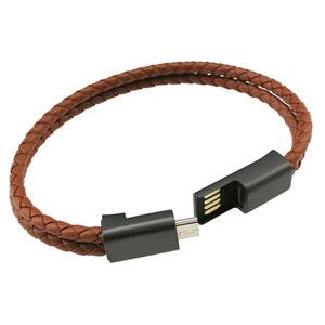 New Style Double Leather Charging Micro Usb Type c Data Cable Bracelet For iphone and android - Product Image 1