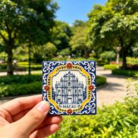 Aimant de réfrigérateur en résine en relief, souvenir créatif de la culture touristique de Macao, Marque GX, Art populaire des Ruines de St Paul, petit cadeau fait main