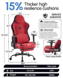 Chaise de <span class=keywords><strong>jeu</strong></span> de course pour <span class=keywords><strong>PC</strong></span>, chaise de <span class=keywords><strong>jeu</strong></span> d'esport, chaise de <span class=keywords><strong>jeu</strong></span> de course avec repose-pieds, réglable en hauteur, rouge, vente en gros, OEM ODM - Product Image 3