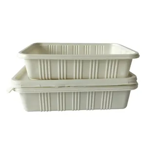 फैक्टरी बिक्री 9x6 इंच दोपहर के भोजन के बॉक्स biodegradable खाद्य ट्रे कंटेनर बक्से फल पैकेजिंग फास्ट फूड takeaway पीएलए बॉक्स