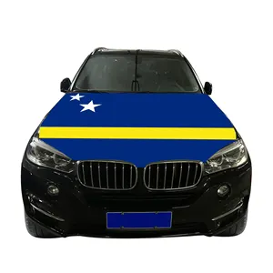 Penutup mesin mobil Curacao poliester rajutan kualitas tinggi bendera negara penutup mesin mobil bendera
