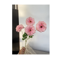 Bunga Peony Kupu-kupu Sutra Buatan Tangan Modern Korea Kelas Atas 4 Kuntum untuk Dekorasi Rumah, Pernikahan, Pesta, Natal