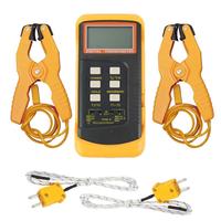 Wholesale Dual-Channel Industrial Thermometer with Clamp Contact Probes High-Accuracy Digital Temperature Meter with LCD Display