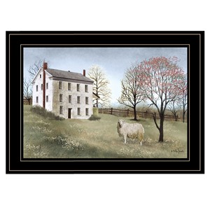 White House Farm 2 nero stampa da parete Art HMS primavera casa pezzo decorativo - Product Image 2