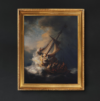 Rembrandt Van Rijn Christ dans la tempête sur la mer de Galilée, reproduction de peinture à l'huile peinte à la main de haute qualité sur toile
