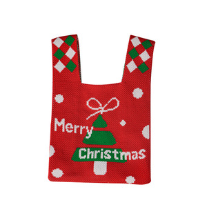 Sac cadeau de Noël 2024 <span class=keywords><strong>Pomme</strong></span> et bonbons pour enfants - Matériel tricoté Boîte d'emballage de fruits Ping an - Product Image 1