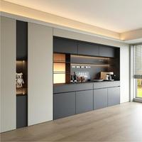Buffet nordique simple en bois massif avec rangement intégré pour couverts, idéal pour petit appartement, cuisine ouverte ou salle à manger
