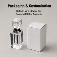Flacon de parfum vide de 3 ml en cristal K9, flacon échantillon en verre taillé à la main, format voyage avec boîte en papier blanc WDY-G205