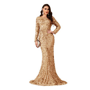 Luxuoso Plus Size Vestidos De Noite Elegante V-neck Long Sequin <span class=keywords><strong>Prom</strong></span> Vestidos De Festa Formal Mulheres Vestidos De Casamento Sereia - Product Image 1