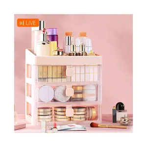 Factory Price Cosmetic Organizer Desktop Plastic Dresser Container Desktop Storage Box Box Multifunctional Makeup Organizer Gift