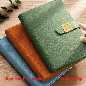 Custom Hot Stamping Debossed Logo High-end Waterproof PU Leather Blank Business Notebook Gift Box Set com saco para promoção - Product Image 2