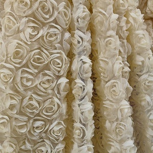 12 couleurs dentelle broderie 3D Rose fleur tissu - Product Image 4