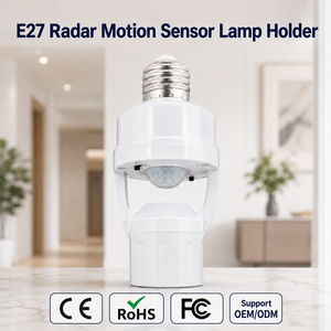 E27 Radar <b>Sensor</b> <b>Light</b> Socket Adapter, Motion Activated Lamp Holder with Adjustable Timer for Indoor Lighting - Product Image 1