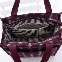 Sac fourre-tout à imprimé écossais de capacité moyenne, doublure TC imperméable, taille personnalisée pour les trajets quotidiens et le transport de repas