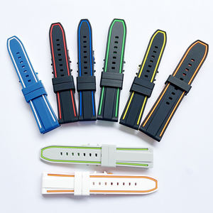 Correas De reloj De silicona personalizadas De dos colores, 20mm, 22mm, 24mm, 26mm, pulsera De Montre, piezas De repuesto De reloj De silicona para Moonswatch <span class=keywords><strong>Apple</strong></span> - Product Image 1