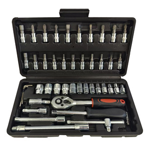 Juego <span class=keywords><strong>de</strong></span> Herramientas Manuales Todo en Uno <span class=keywords><strong>de</strong></span> 46 Piezas con Llaves <span class=keywords><strong>de</strong></span> Torsión con Trinquete, Llaves <span class=keywords><strong>de</strong></span> Vaso y Destornillador para Mecánico en Caja Personalizable OEM - Product Image 1