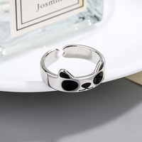 Bagues Panda Cartoon Adorables pour Femmes et Filles, Bague Ajustable en Forme d'Animal, Accessoires de Bijoux