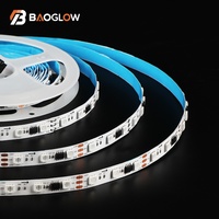 Nuevo Diseño, Tira de Luces LED RGB 5050 Inteligente de 10W/M, 12V/24V, 10mm, Tercera Generación, 60D, 5m para TV, IC TM1903/2811