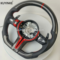 Volant chauffant en fibre de carbone perforé en cuir bleu pour Bmw F10 F11 F20 F21 F23 F30 F31 F32 F33 F36 F01 F06 F07 M5