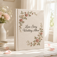 Album photo en tissu de lin brodé, cadeau de mariage, livre de souvenirs, broderie florale faite à la main, porte-images, scrapbooking