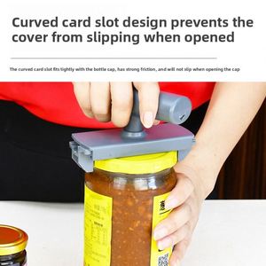 Abrelatas y abridor de botellas 3 en 1 de acero inoxidable que ahorra esfuerzo, para uso doméstico en la cocina, removedor de tapas para tarros de vidrio y botellas de cerveza - Product Image 3