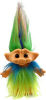 Poupée Troll de collection rétro, personnalisée, fantaisie, en vinyle écologique, à cheveux longs et poils épais, style enfantin et bébé moche, avec tenue de dessin animé