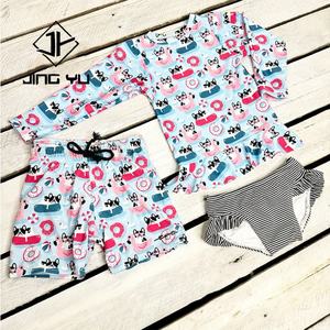 High Quality Custom Toddler Swimwear Striped Recycled Polyester Kids Swimwear Printed Boys Shorts - Product Image 4
