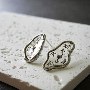 Orecchini di Moda Ispirati ad <span class=keywords><strong>Salvador</strong></span> Dalí, Design a Orologio in Rame, Orecchini Pendenti per Donna, Regalo per Feste, Anniversari, Fidanzamento - Product Image 5