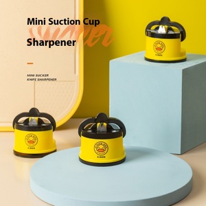 Mini aiguiseur de couteaux multifonction entièrement automatique en acier, ventouse jaune en forme de canard, pour la cuisine, durable et - Product Image 2