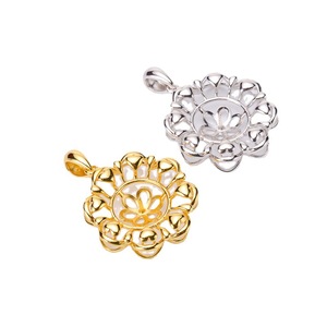 Collier pendentif en argent S925 avec perles rondes de 11-13 mm, accessoires de perles DIY, support vide, pendentif soleil tendance 30372 - Product Image 3