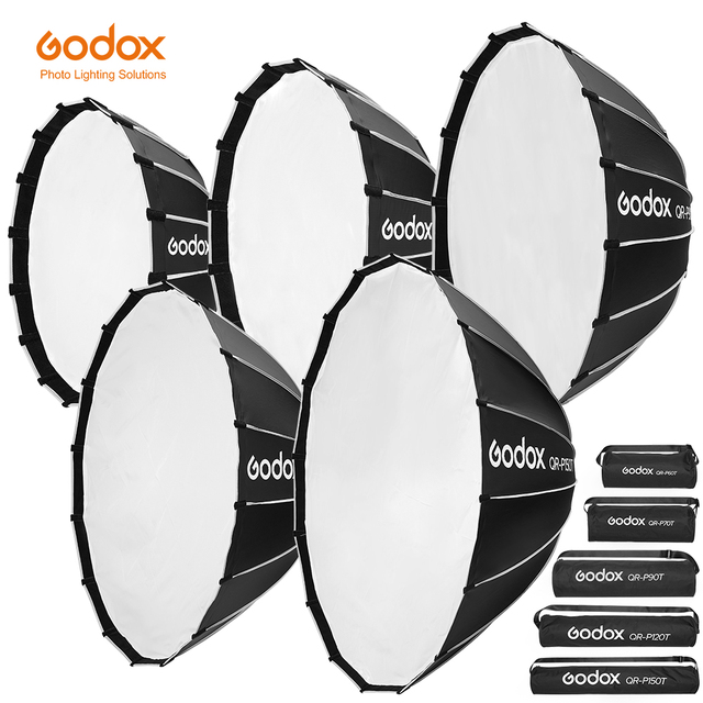 Godox QR-P60T 60CM Parabolic Deep for Honeycomb Grid Black High Light Transmission Bowens Compatible for Photography Flash