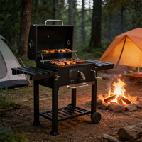 Barbecue chariot en acier inoxydable avec filtre à fumée pour le camping et l'extérieur