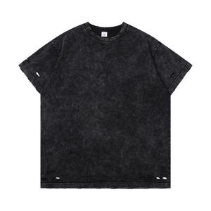 Old School American Fashion Batik <b>T</b>-<b>Shirt</b> for Men 300g Heavy Washing Knitted Loose Oversize Short Sleeve <b>Halloween</b> <b>T</b>-<b>shirt</b> - Product Image 5